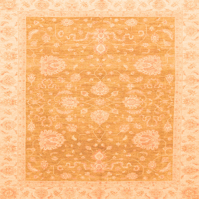Square Oriental Orange Traditional Rug, abs3663org