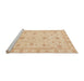 Sideview of Machine Washable Abstract Yellow Rug, wshabs3664