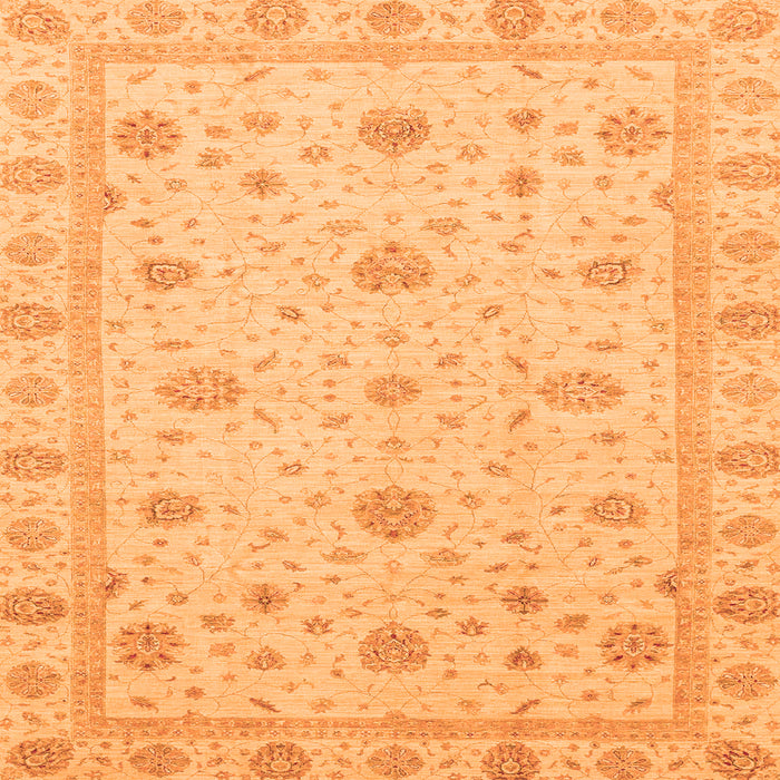Square Machine Washable Oriental Orange Traditional Area Rugs, wshabs3664org