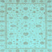 Square Oriental Light Blue Traditional Rug, abs3664lblu