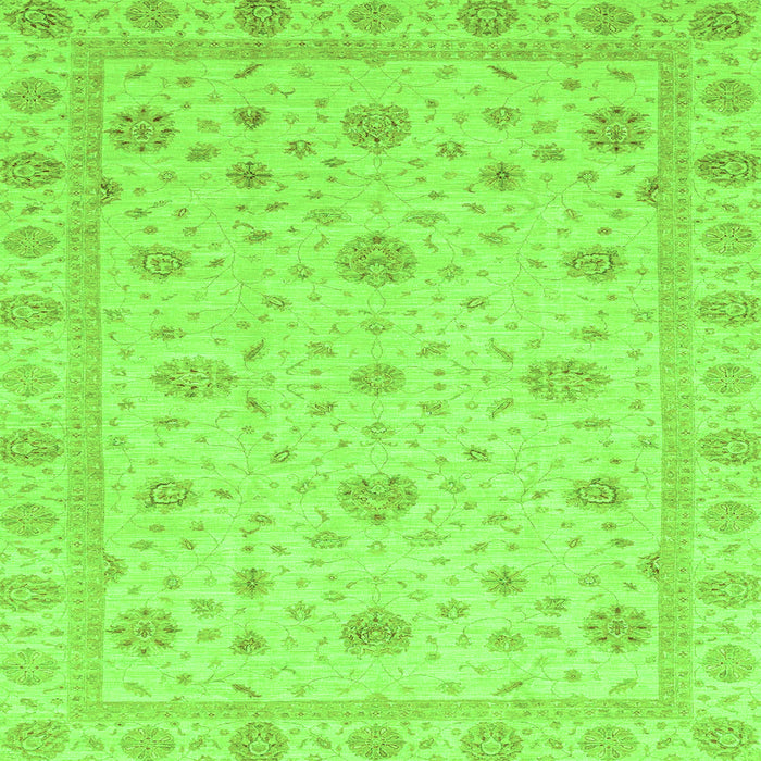 Square Machine Washable Oriental Green Traditional Area Rugs, wshabs3664grn