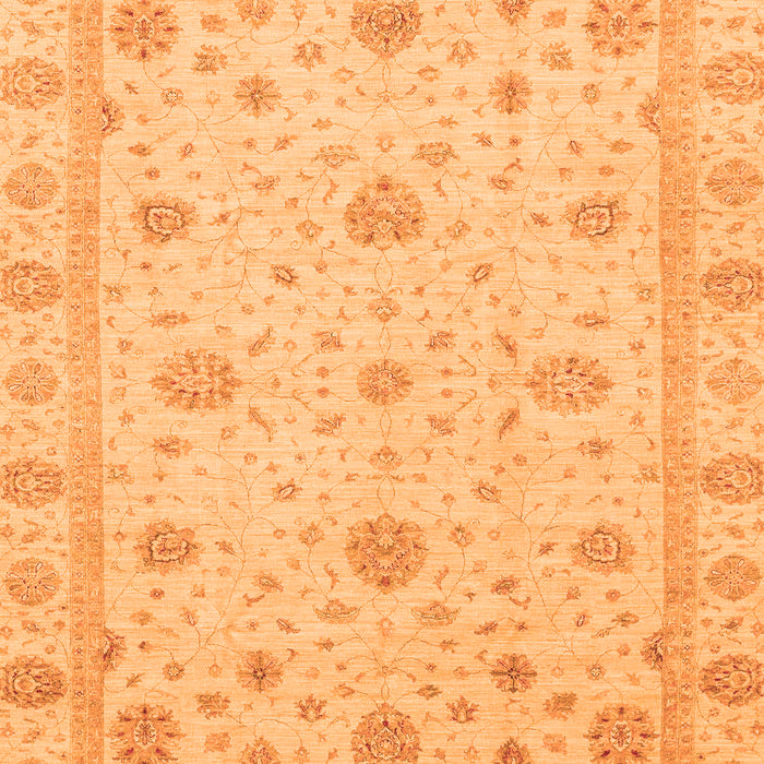 Machine Washable Oriental Orange Traditional Area Rugs, wshabs3664org