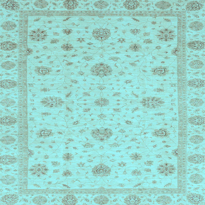 Square Machine Washable Oriental Light Blue Traditional Rug, wshabs3664lblu