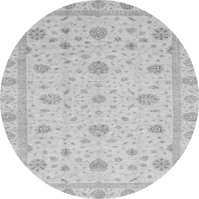Round Machine Washable Oriental Gray Traditional Rug, wshabs3664gry
