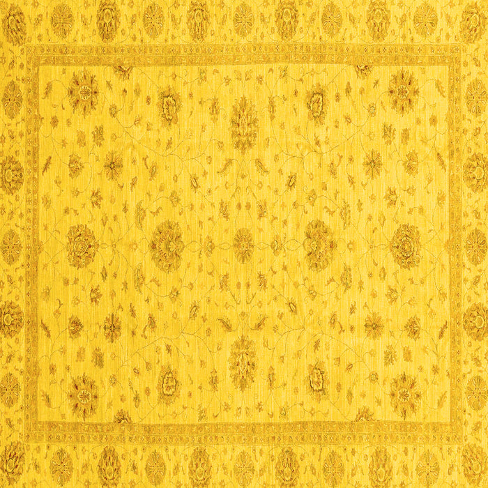 Square Oriental Yellow Traditional Rug, abs3664yw