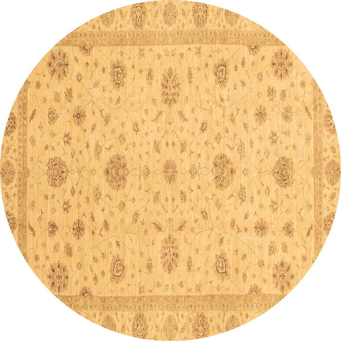 Round Machine Washable Oriental Brown Traditional Rug, wshabs3664brn