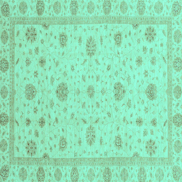 Square Machine Washable Oriental Turquoise Traditional Area Rugs, wshabs3664turq