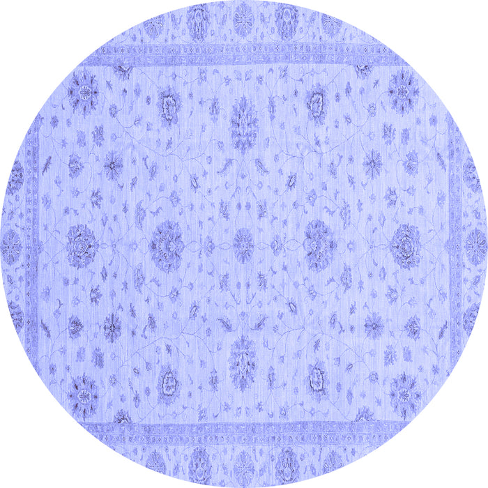 Round Oriental Blue Traditional Rug, abs3664blu