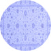 Round Oriental Blue Traditional Rug, abs3664blu