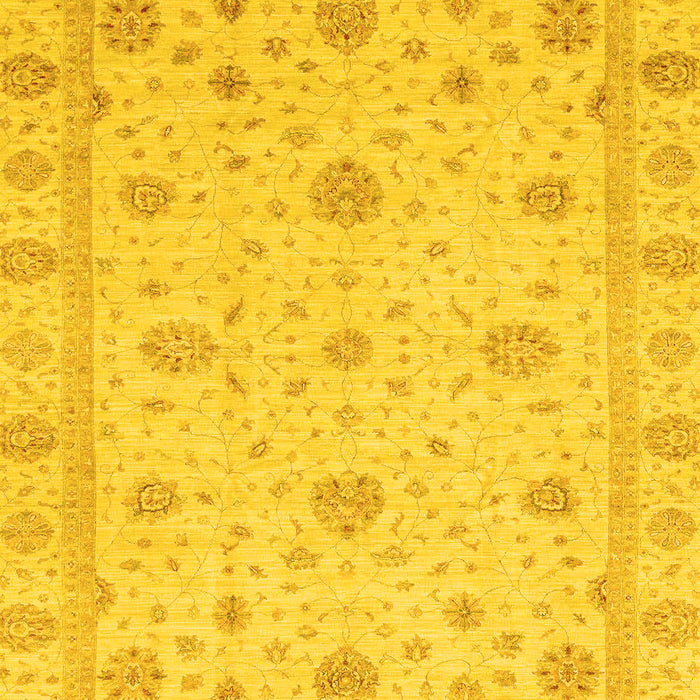Machine Washable Oriental Yellow Traditional Rug, wshabs3664yw