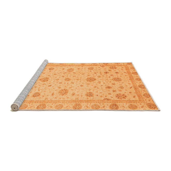 Sideview of Machine Washable Oriental Orange Traditional Area Rugs, wshabs3664org