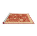 Sideview of Machine Washable Abstract Scarlet Red Rug, wshabs3665