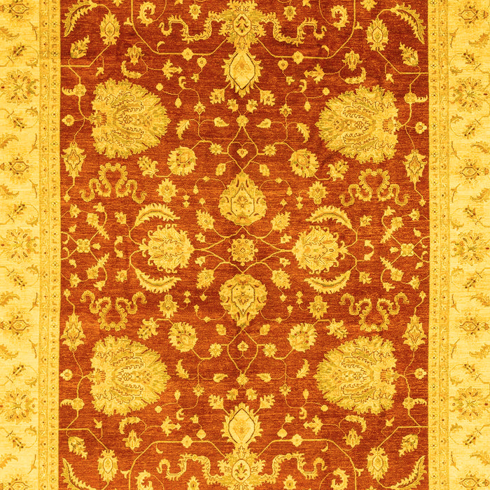Machine Washable Oriental Yellow Traditional Rug, wshabs3665yw