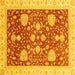 Square Oriental Yellow Traditional Rug, abs3665yw