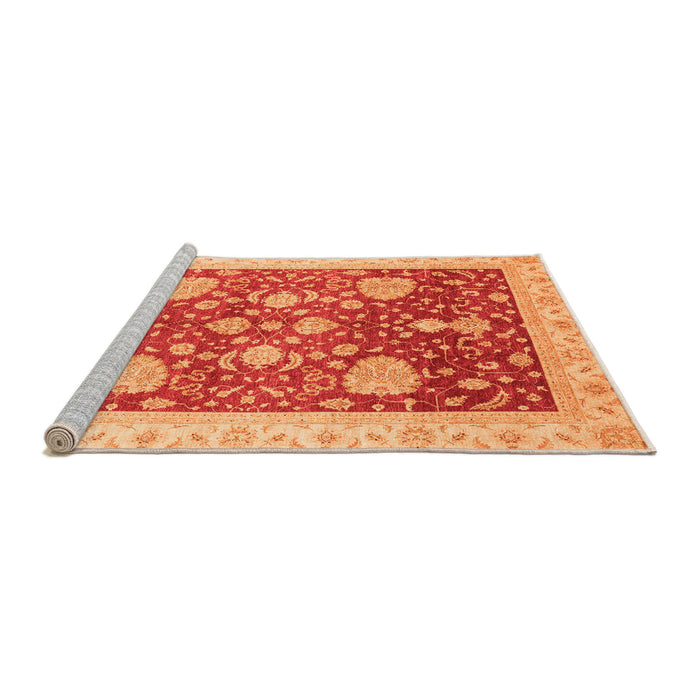 Sideview of Machine Washable Oriental Orange Traditional Area Rugs, wshabs3665org