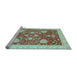 Sideview of Machine Washable Oriental Light Blue Traditional Rug, wshabs3665lblu