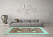 Machine Washable Oriental Light Blue Traditional Rug in a Living Room, wshabs3665lblu