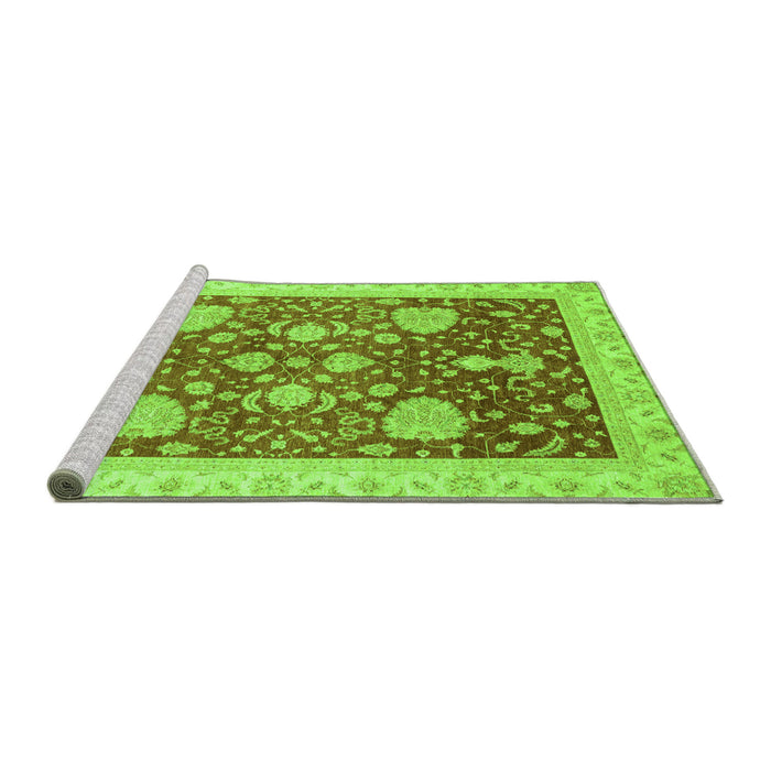 Sideview of Machine Washable Oriental Green Traditional Area Rugs, wshabs3665grn