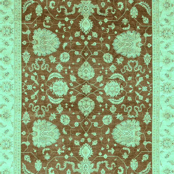 Machine Washable Oriental Turquoise Traditional Area Rugs, wshabs3665turq