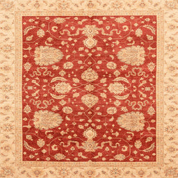 Square Machine Washable Abstract Scarlet Red Rug, wshabs3665