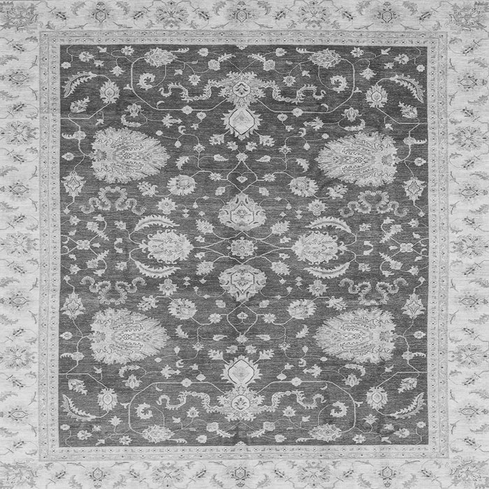Square Machine Washable Oriental Gray Traditional Rug, wshabs3665gry