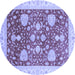 Round Oriental Blue Traditional Rug, abs3665blu