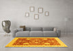 Machine Washable Oriental Yellow Traditional Rug in a Living Room, wshabs3665yw