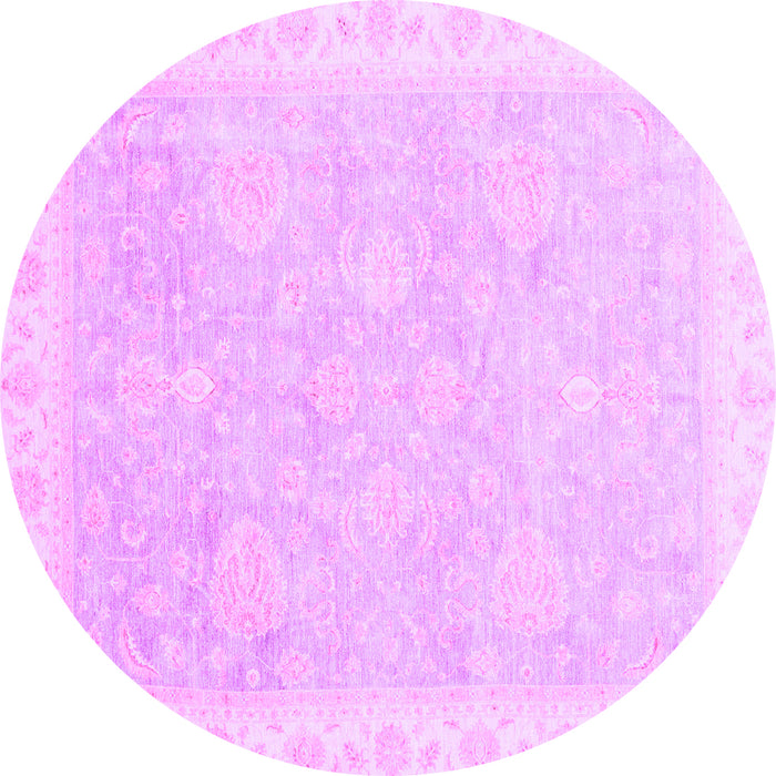 Round Machine Washable Oriental Purple Traditional Area Rugs, wshabs3666pur