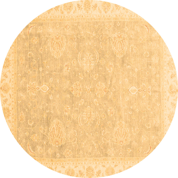 Round Machine Washable Oriental Brown Traditional Rug, wshabs3666brn