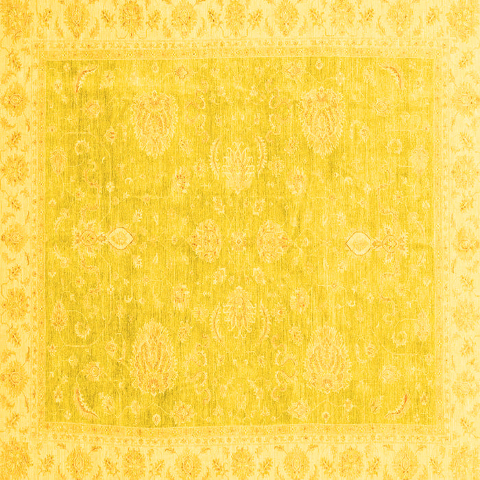 Square Oriental Yellow Traditional Rug, abs3666yw