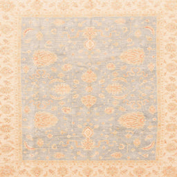 Square Abstract Deep Peach Orange Oriental Rug, abs3666