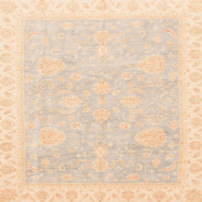 Square Abstract Deep Peach Orange Oriental Rug, abs3666