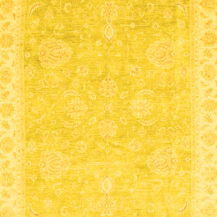 Machine Washable Oriental Yellow Traditional Rug, wshabs3666yw