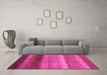 Machine Washable Abstract Pink Modern Rug in a Living Room, wshabs3667pnk