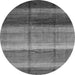 Round Machine Washable Abstract Gray Modern Rug, wshabs3667gry