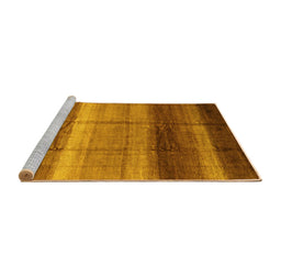 Sideview of Machine Washable Abstract Yellow Modern Rug, wshabs3667yw