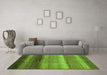 Machine Washable Abstract Green Modern Area Rugs in a Living Room,, wshabs3667grn