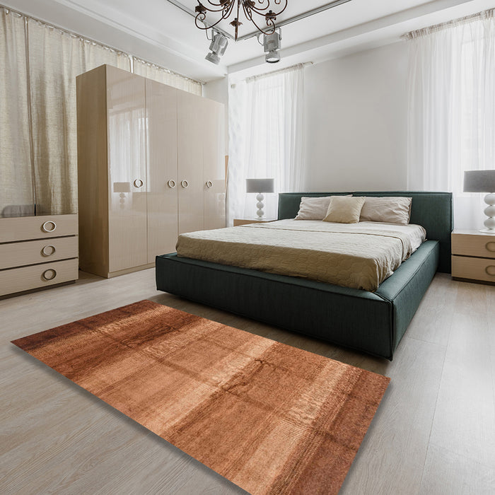 Abstract Orange Modern Rug in a Bedroom, abs3667