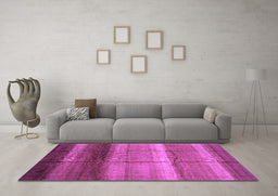Machine Washable Abstract Purple Modern Area Rugs in a Living Room, wshabs3667pur
