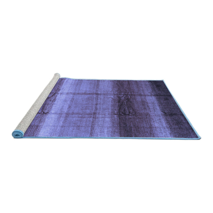 Sideview of Machine Washable Abstract Blue Modern Rug, wshabs3667blu