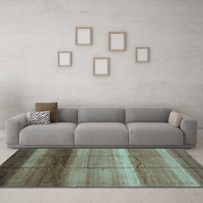 Machine Washable Abstract Light Blue Modern Rug in a Living Room, wshabs3667lblu