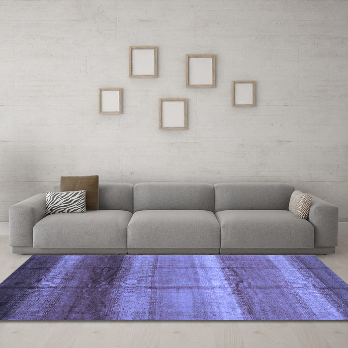 Machine Washable Abstract Blue Modern Rug in a Living Room, wshabs3667blu