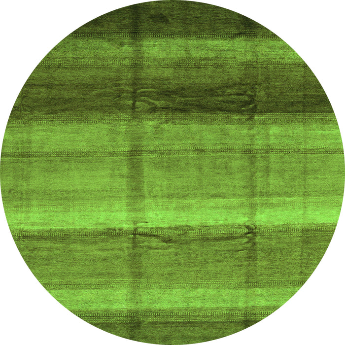 Round Abstract Green Modern Rug, abs3667grn