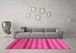 Machine Washable Abstract Pink Modern Rug in a Living Room, wshabs3668pnk