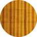 Round Abstract Yellow Modern Rug, abs3668yw