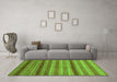 Machine Washable Abstract Green Modern Area Rugs in a Living Room,, wshabs3668grn