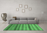 Machine Washable Abstract Emerald Green Modern Rug, wshabs3668emgrn