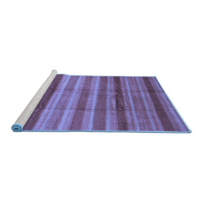 Sideview of Machine Washable Abstract Blue Modern Rug, wshabs3668blu