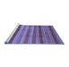 Sideview of Machine Washable Abstract Blue Modern Rug, wshabs3668blu