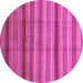 Round Abstract Purple Modern Rug, abs3668pur